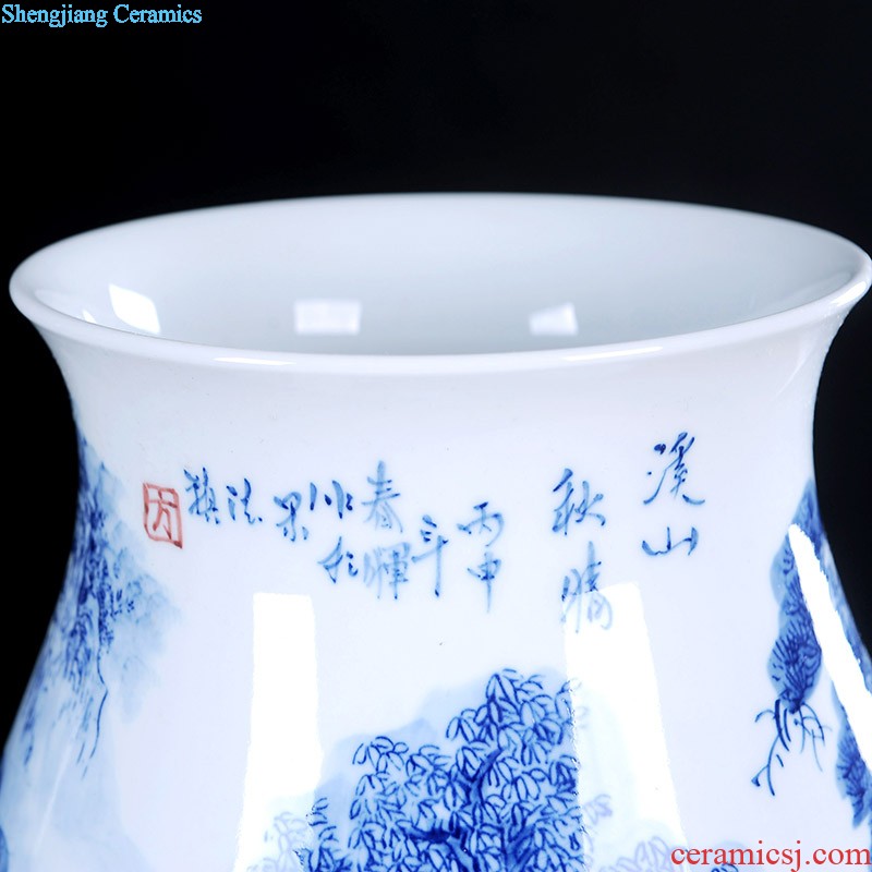 Jingdezhen porcelain vase Handmade porcelain celebrity famous large sitting room archaize handicraft furnishing articles