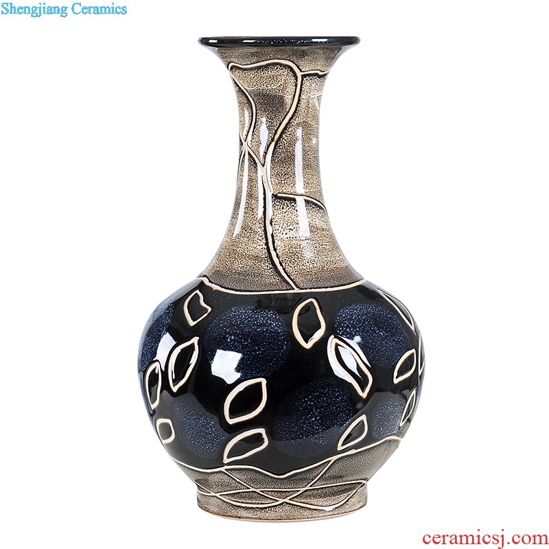 Small white ceramic vase furnishing articles home sitting room adornment porcelain handicraft creative wine porch decoration of Chinese style