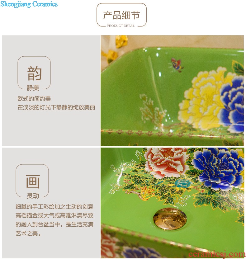 The package mailed the stage basin to jingdezhen ceramic lavabo that defend bath lavatory basin art square red maple