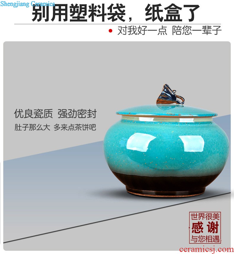 Jingdezhen ceramic caddy large dahongpao storage tanks seal pot pu 'er tea, green tea POTS