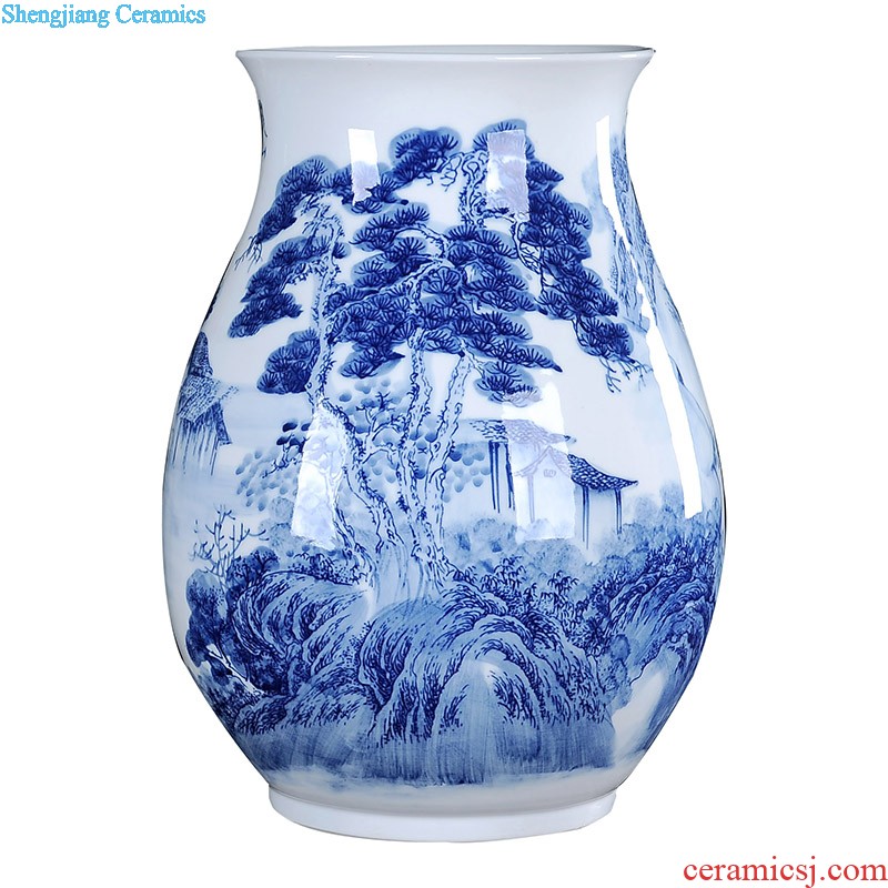 Jingdezhen porcelain vase Handmade porcelain celebrity famous large sitting room archaize handicraft furnishing articles