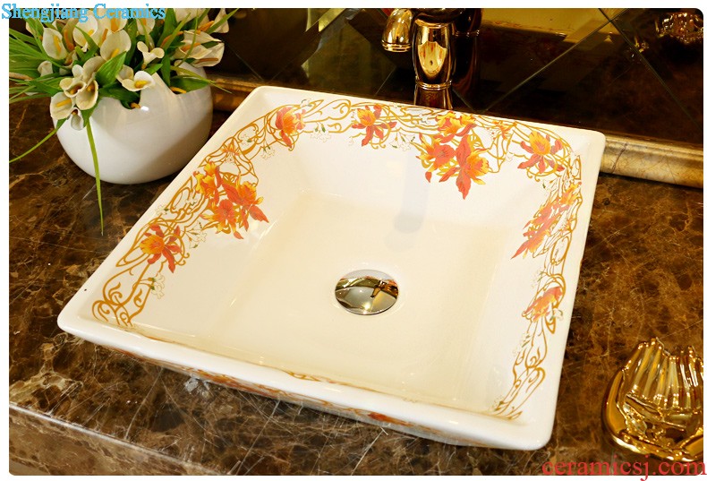 Jingdezhen ceramic basin sinks art stage of the basin that wash a face the sink Oval, Lin red maple C