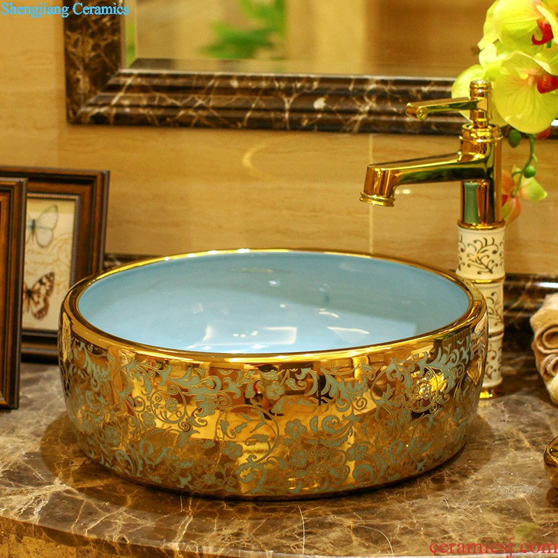 Koh larn, qi ceramic art basin mop mop pool ChiFangYuan one-piece mop pool diameter 40 cm lotus