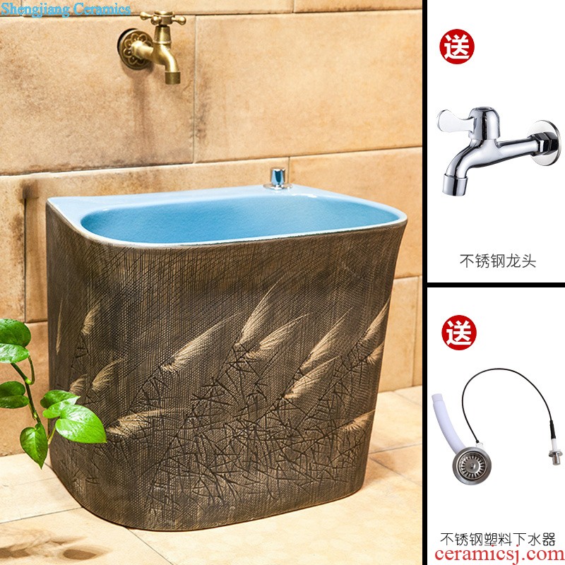 M square the toilet stage basin ceramic sanitary ware european-style lavabo lavatory basin golden butterfly garden