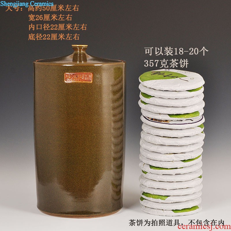 Jingdezhen pure hand-painted ceramic tea pot large pu 'er seven cakes tea urn tea boxes tea barrel storage POTS