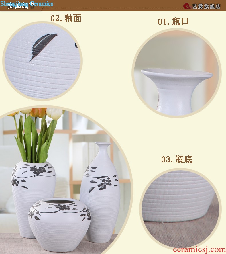 Japanese contracted and contemporary ceramics vase furnishing articles flower arrangement sitting room ground POTS household adornment blue hotel