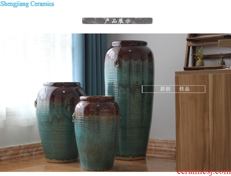 Jingdezhen ceramic contemporary sitting room ground vase Lucky bamboo vase porch decorate furnishing articles bedroom soft outfit