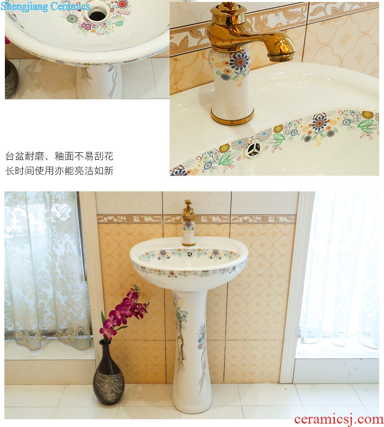 Art pillar basin ceramic floor pillar type lavatory toilet lavabo balcony one wash basin