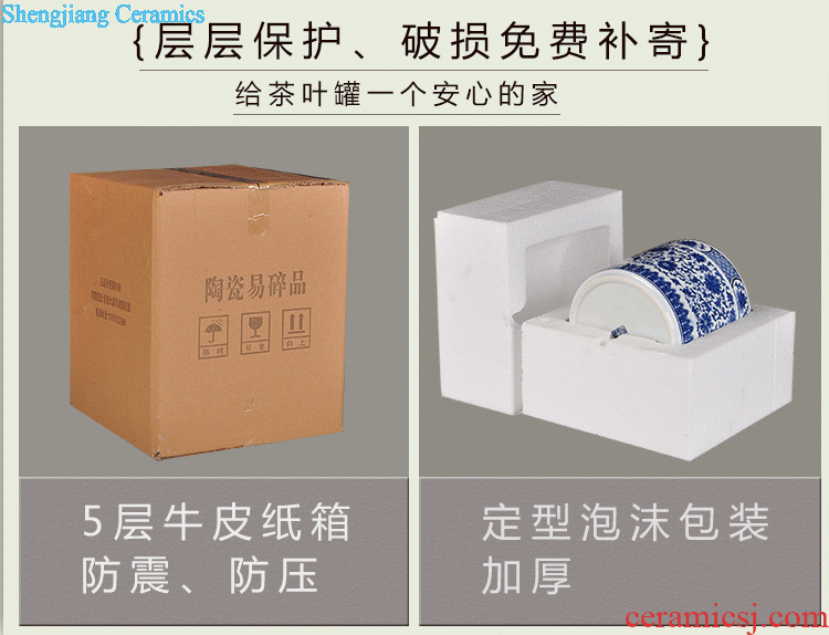 Handmade ceramic tea caddy packaging box storage of pu 'er tea cake cylinder seal Chen receives the seventh, peulthai the wake the tea bucket