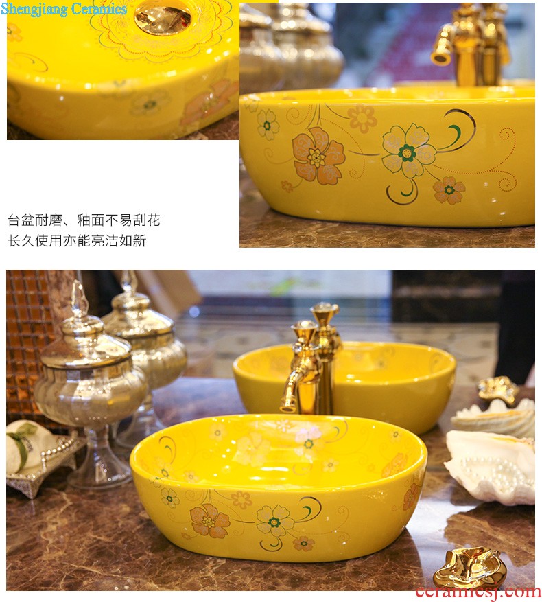 Koh larn, qi Jingdezhen ceramic toilet stage basin sink basin art basin sinks Blue half Dutch