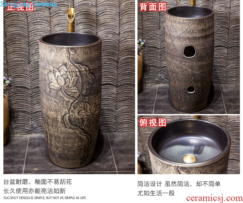 The package mailed the stage basin to jingdezhen ceramic lavabo that defend bath lavatory basin art Golden phoenix dance