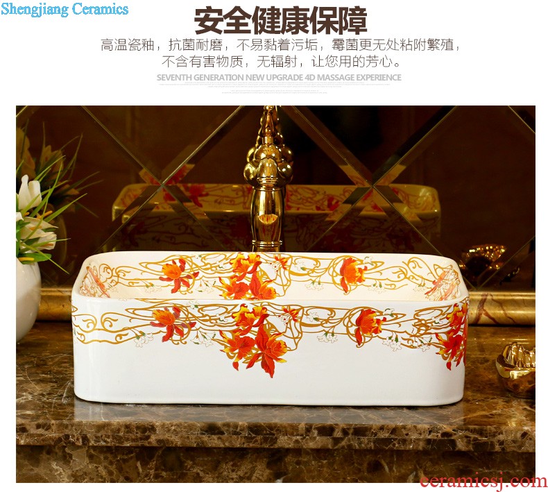 Jingdezhen ceramic basin sinks art stage of the basin that wash a face the sink Oval, Lin red maple C