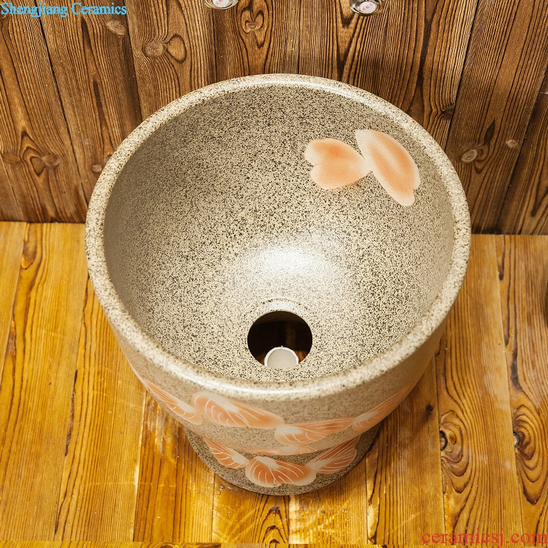 M beautiful ceramic art basin mop mop pool ChiFangYuan one-piece mop pool 40 cm diameter red-violet the pond