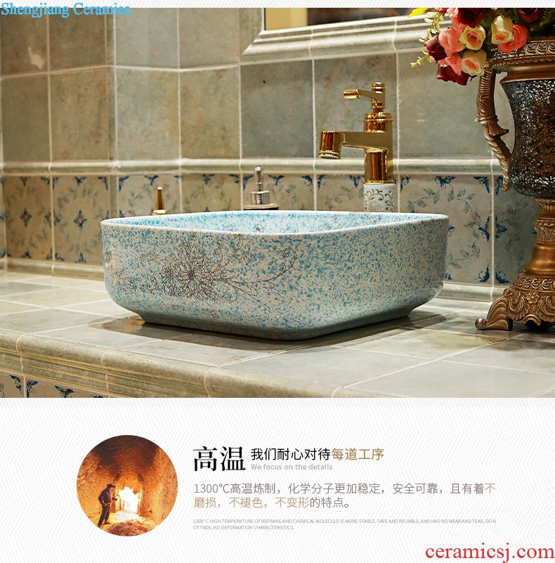 Creative personality vertical column basin bathroom ceramics art basin one small sink the balcony floor