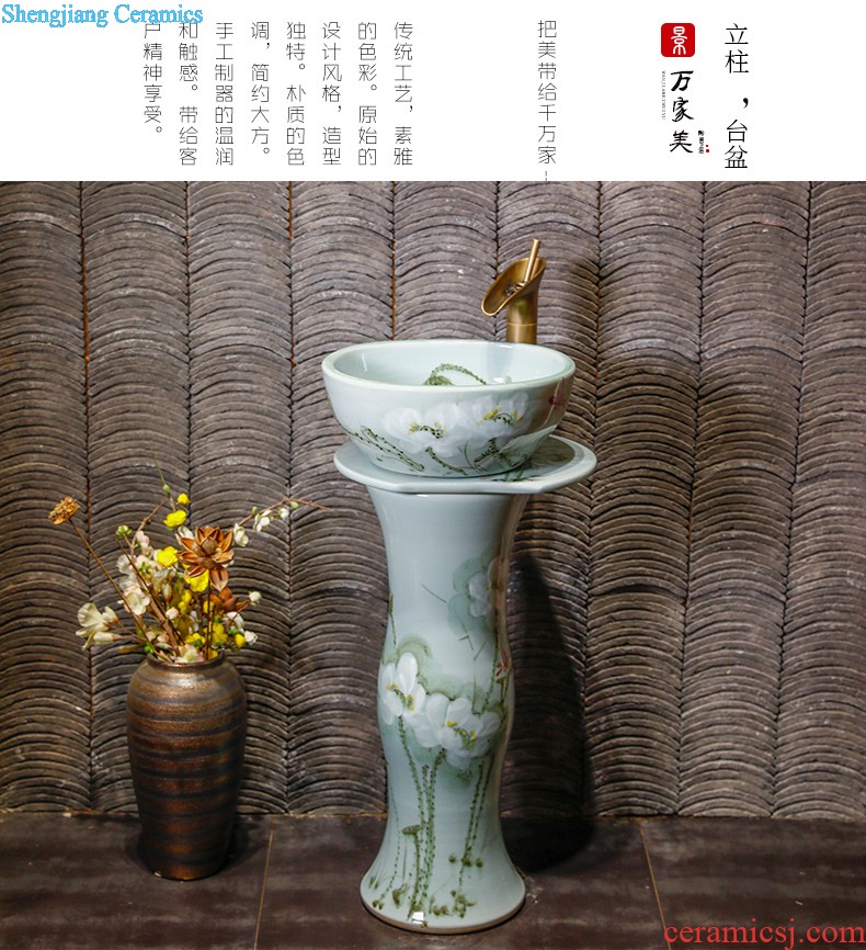 The balcony ceramic pillar lavabo one column vertical lavatory basin bathroom basin floor type household