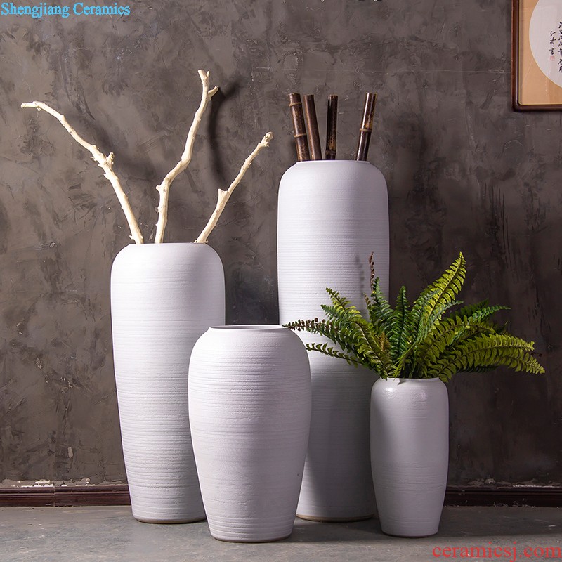 Modern hand-painted plum flower vase three-piece Mediterranean home furnishing articles of jingdezhen ceramics craft decoration decoration