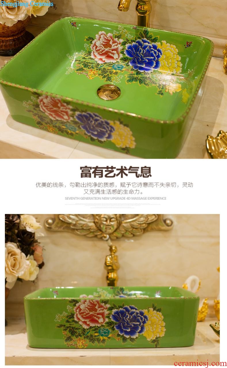 The package mailed the stage basin to jingdezhen ceramic lavabo that defend bath lavatory basin art square red maple