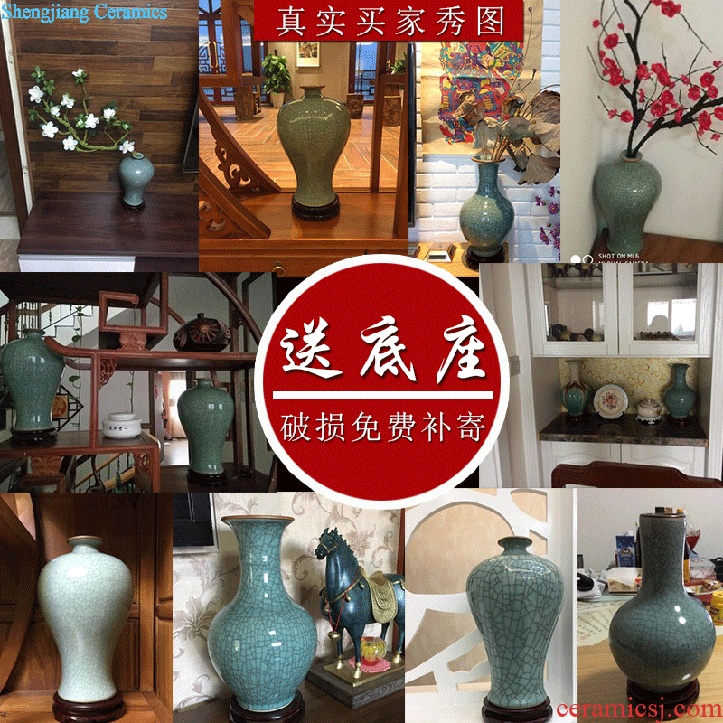 Jingdezhen ceramics furnishing articles big vase household living room decorative bottle arranging flowers Hand blue and white porcelain vase furnishing articles