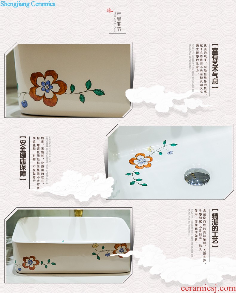 Ceramic basin stage basin sinks art circle European toilet lavabo hand-painted The little lover