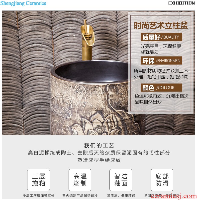 The package mailed the stage basin to jingdezhen ceramic lavabo that defend bath lavatory basin art Golden phoenix dance