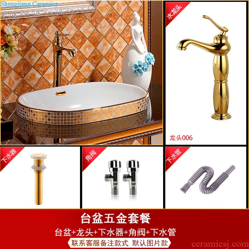 Koh larn, qi lavabo pillar type lavatory ceramic floor balcony sink basin to one column to wash their hands