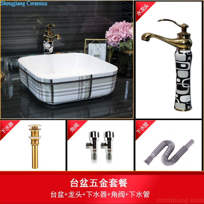 Koh larn, qi European stage basin oval square ceramic art basin basin lavatory basin sink pools