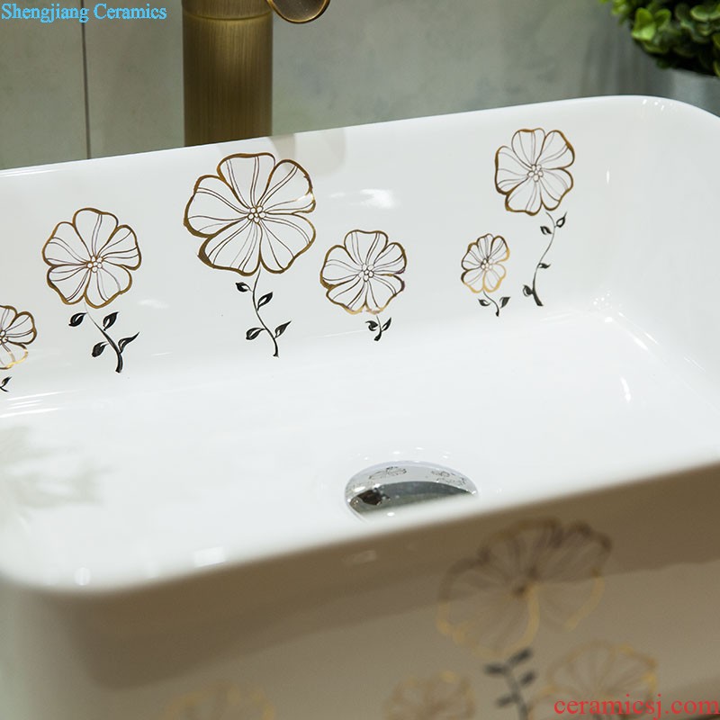 Ceramic basin stage basin sinks art circle european-style hand-painted toilet lavabo, the colour flower