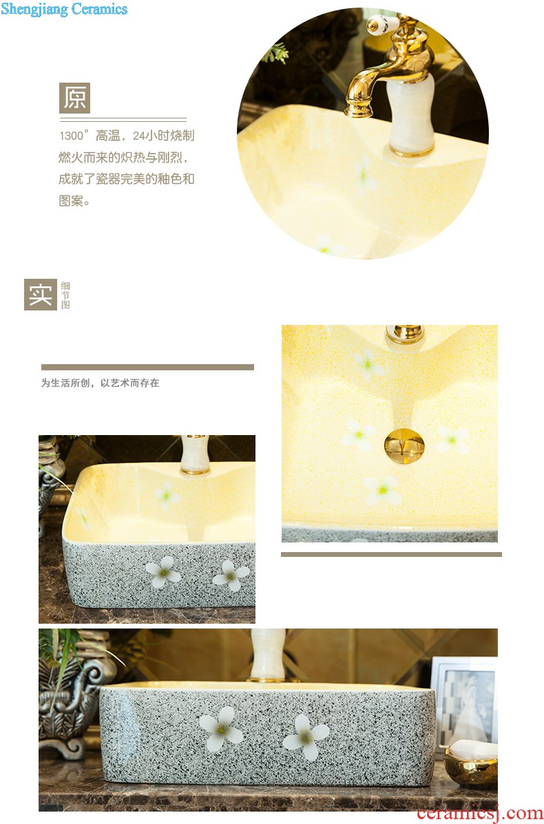 Koh larn, qi stage basin sink ceramic sanitary ware art basin washing a face of the basin that wash a face oval peony pollen