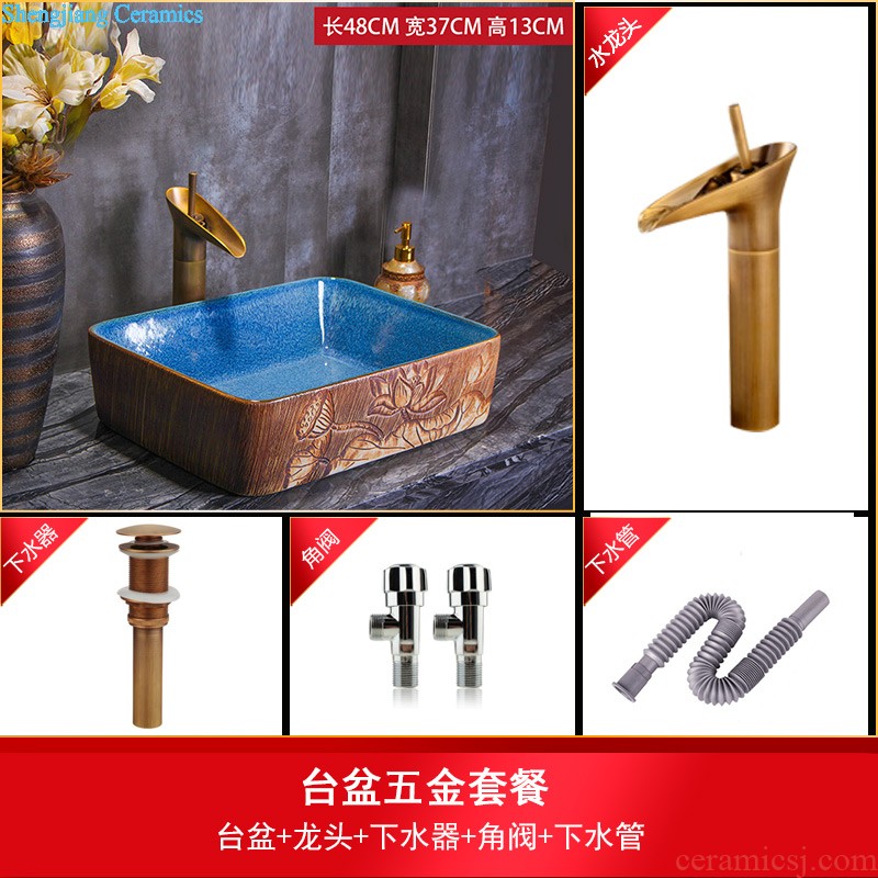 New Chinese style ceramic wash mop pool mop pool large balcony palmer pool mop pool mop basin bathroom home