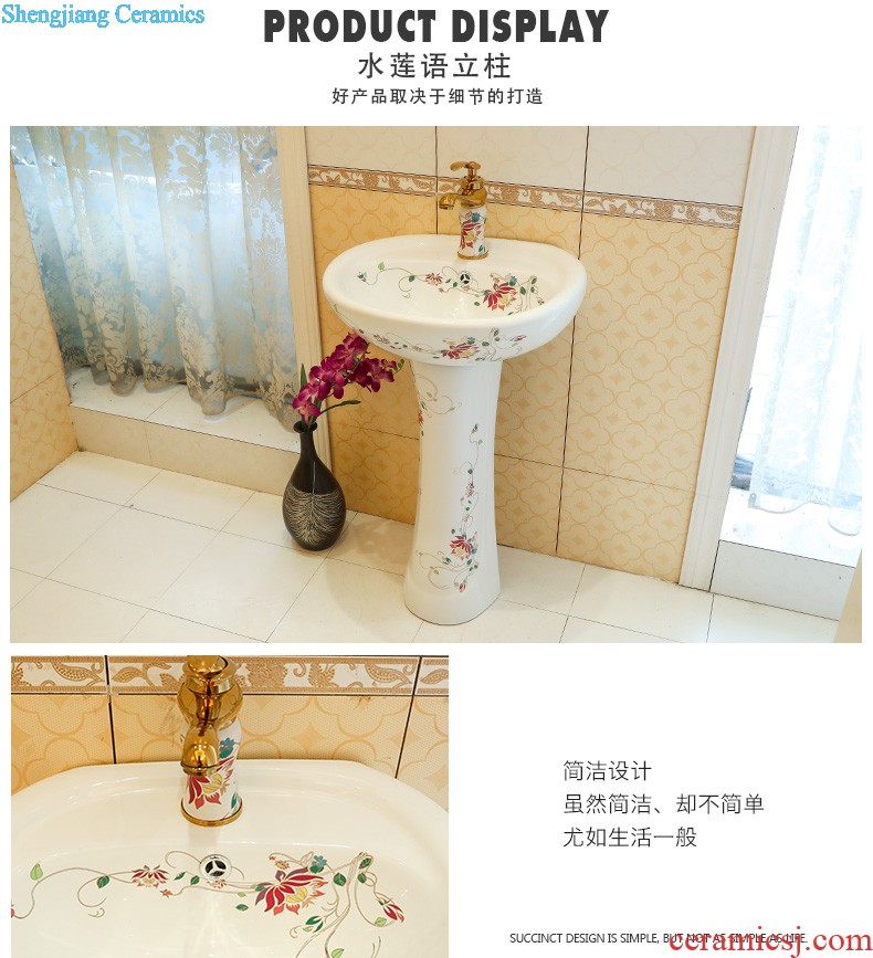 Art pillar basin ceramic floor pillar type lavatory toilet lavabo balcony one wash basin