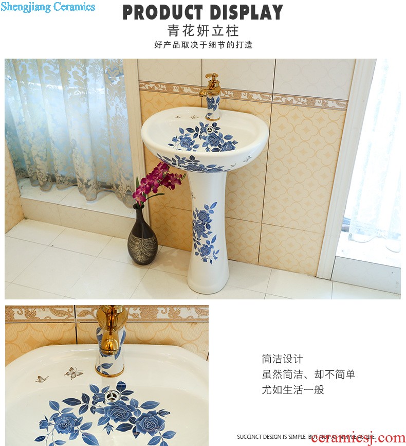 Art pillar basin ceramic floor pillar type lavatory toilet lavabo balcony one wash basin