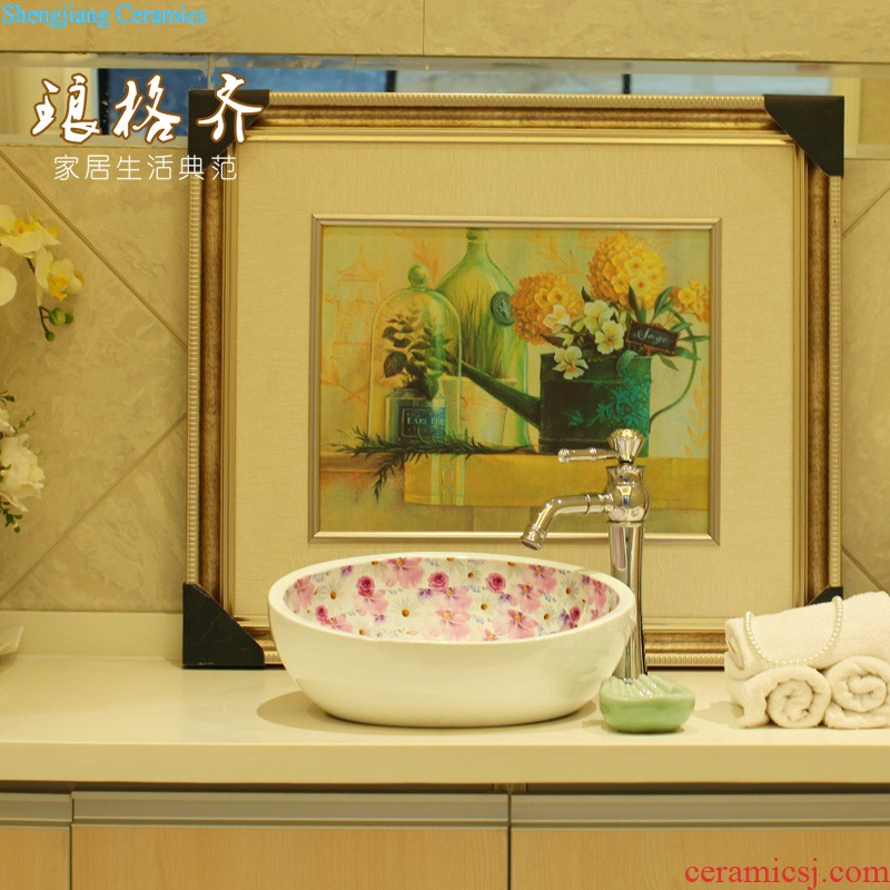 The package mail jingdezhen ceramic basin sinks the stage basin sink - carved lotus 1 of the basin that wash a face