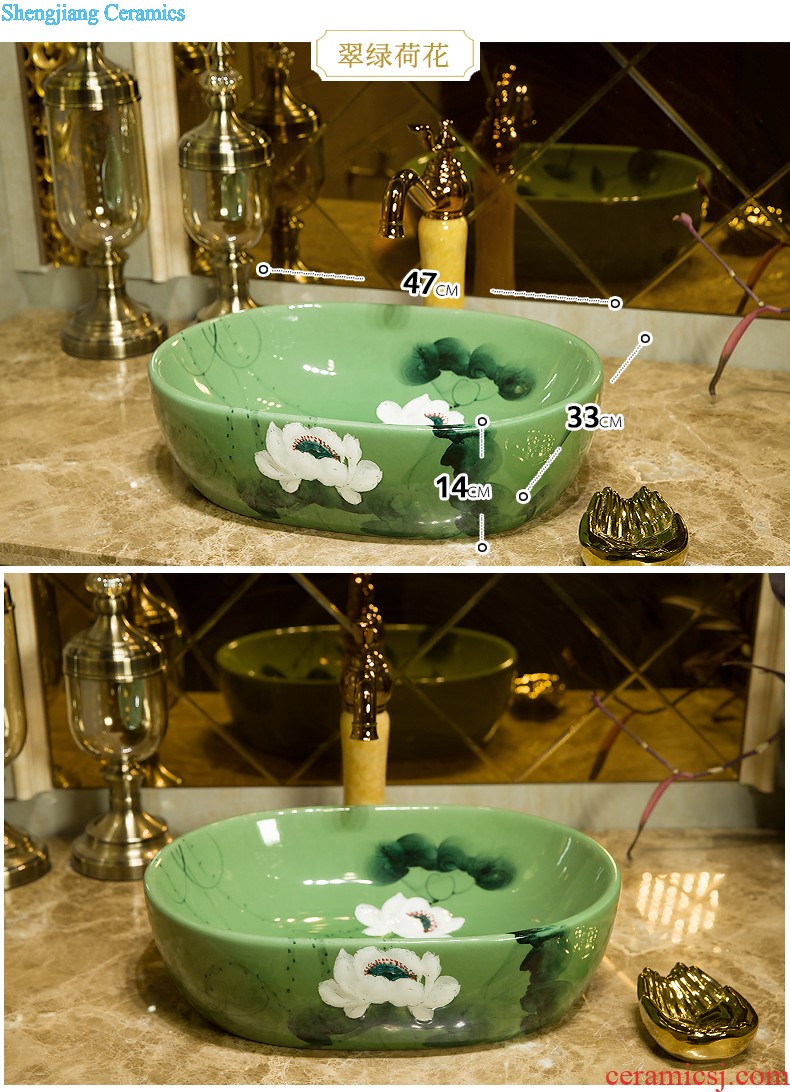 The stage basin circular wash basin art basin bathroom sinks ceramics on the stage of the basin that wash a face the sink flat peach