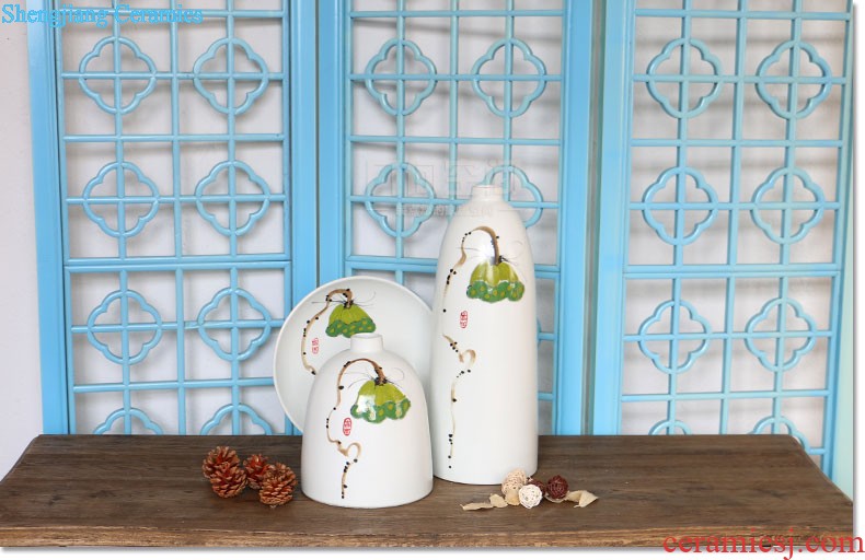 Modern Chinese style household antique vase kiln crack restaurant jingdezhen ceramics porch decorate desktop furnishing articles