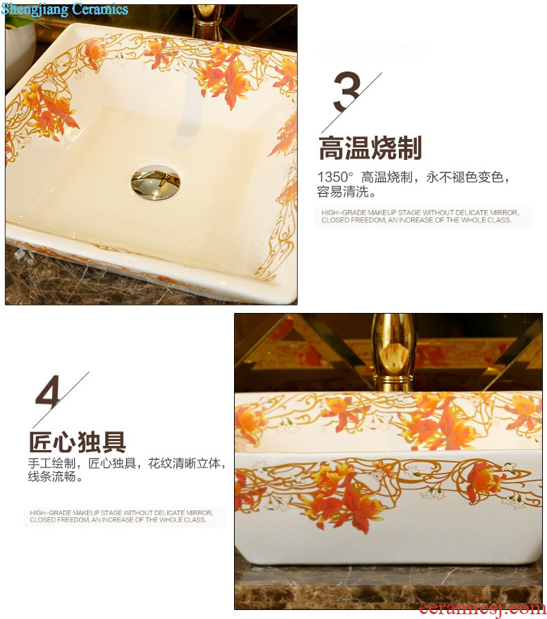 Jingdezhen ceramic basin sinks art stage of the basin that wash a face the sink Oval, Lin red maple C