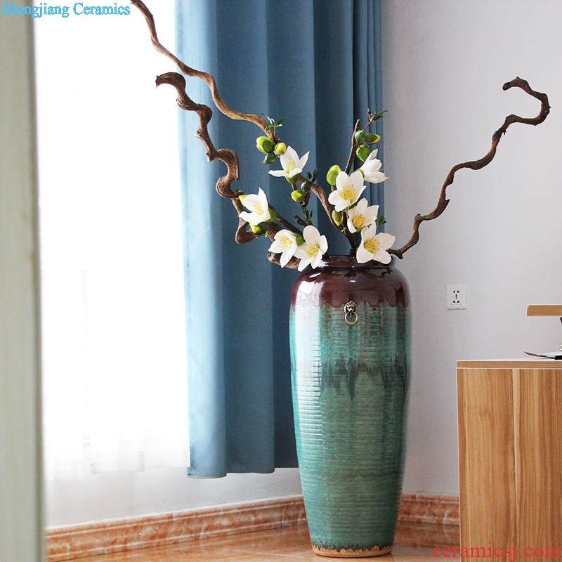 Jingdezhen ceramic contemporary sitting room ground vase Lucky bamboo vase porch decorate furnishing articles bedroom soft outfit