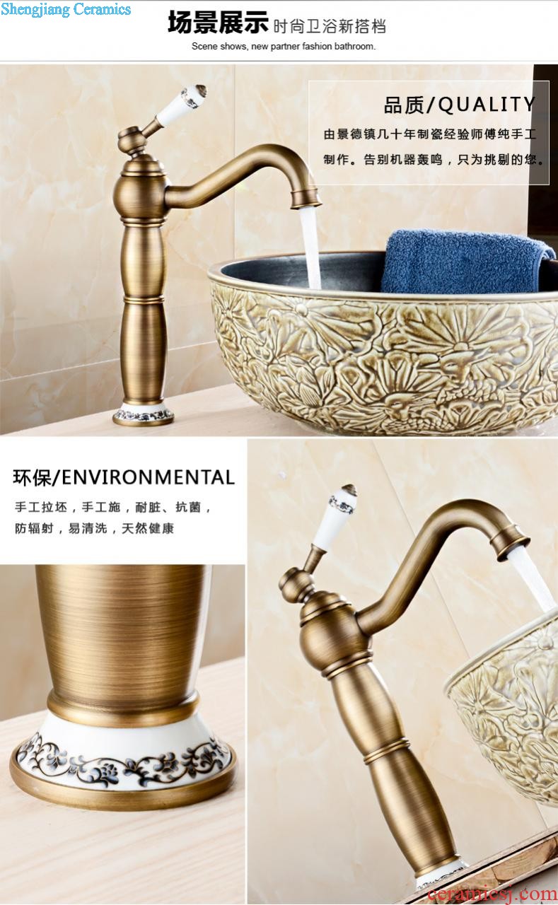 The package mailed the stage basin to jingdezhen ceramic lavabo that defend bath lavatory basin art Gold peony