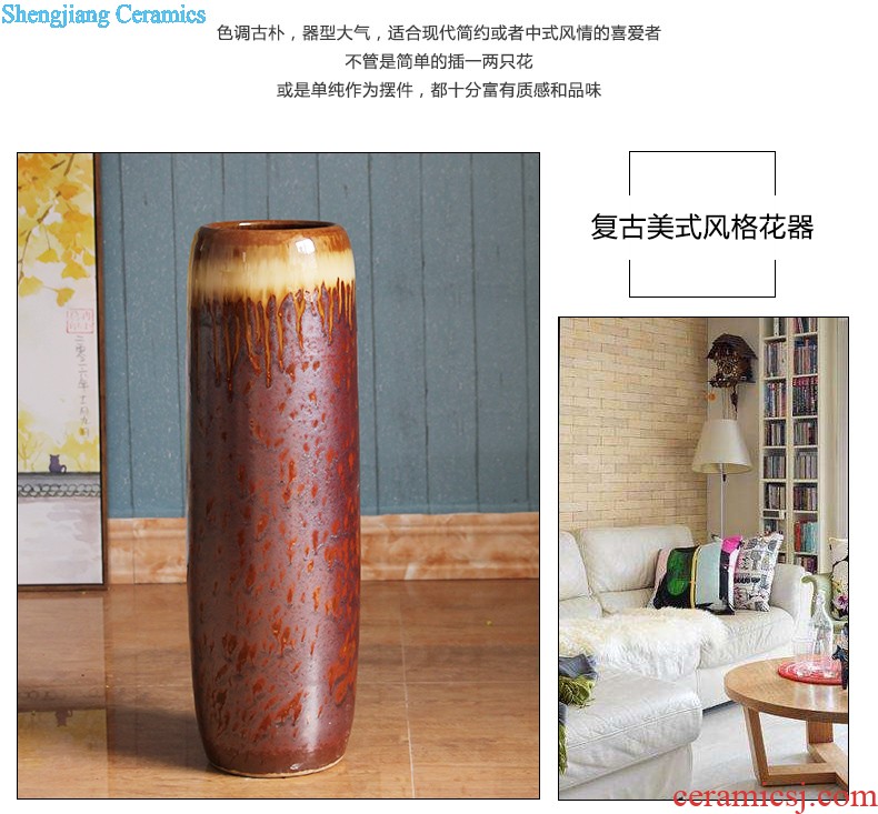 Jingdezhen hand-painted ceramic inserts lily vase new Chinese rural American room sitting room soft furnishing articles