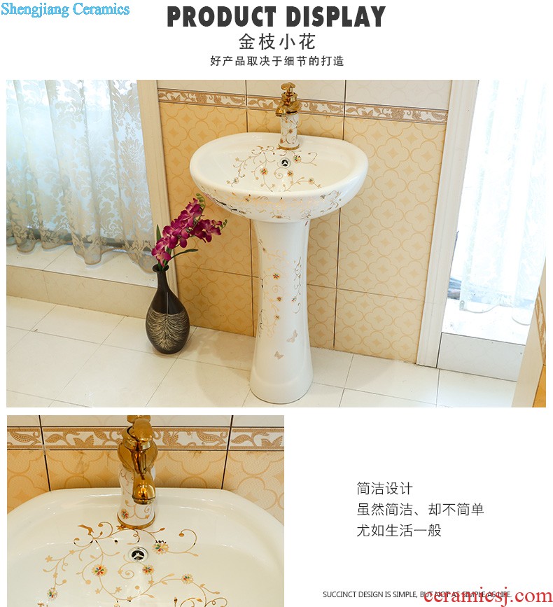 Art pillar basin ceramic floor pillar type lavatory toilet lavabo balcony one wash basin