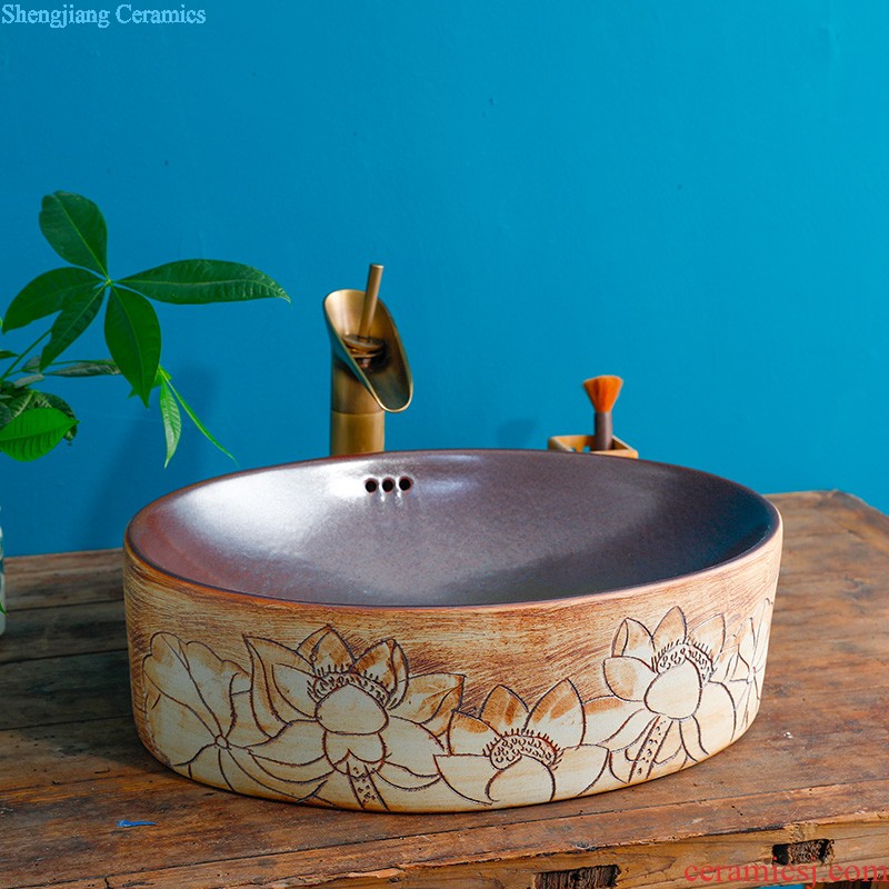 The stage basin to jingdezhen ceramic lavabo that defend bath lavatory basin art gold peony