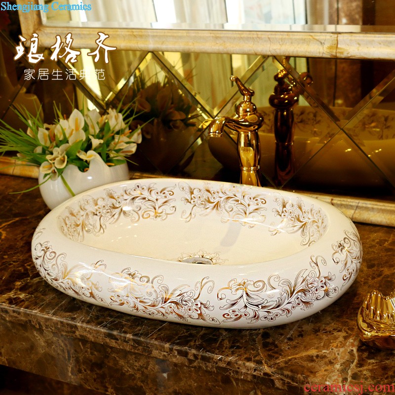 Jingdezhen ceramic lavabo stage basin to single elliptic lavatory toilet basin art basin of restoring ancient ways