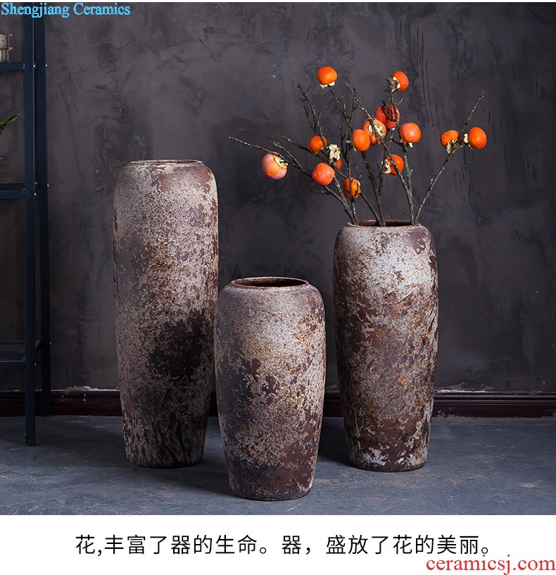 Sitting room villa ceramic kiln vase study restaurant big flower vases, flower implement ceramic decorations hall furnishing articles