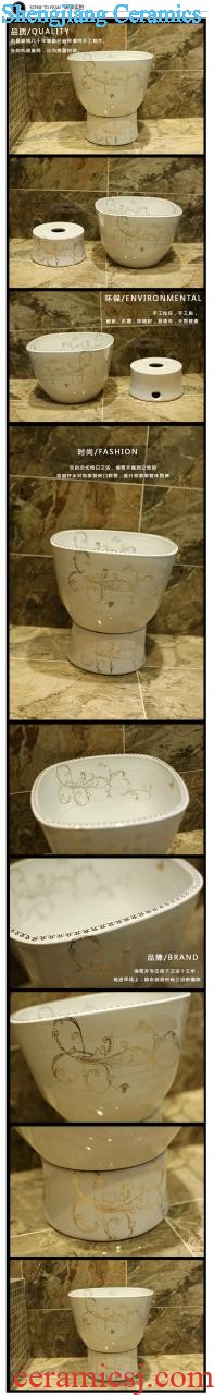 Post, qi stage basin ceramic lavabo archaize washbasin drum-shaped basin of Chinese style bathroom art antique reeds