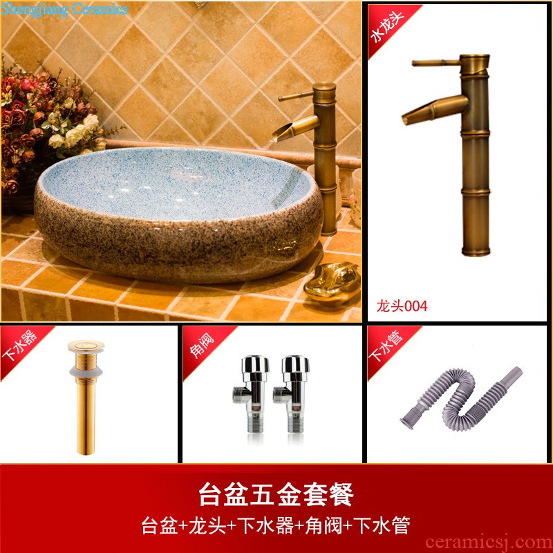 Koh larn, qi ceramic art basin on its rectangular lavabo european-style bathroom sinks marble