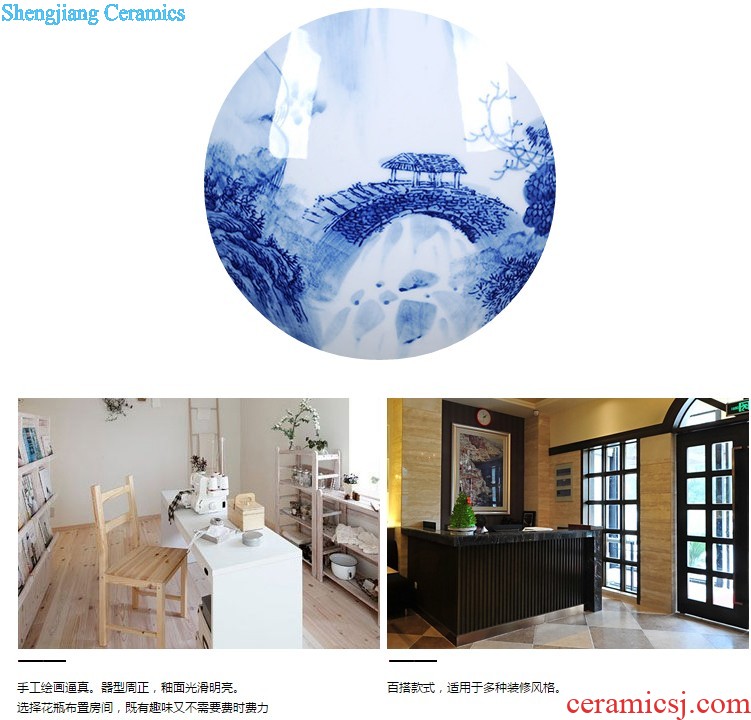 Jingdezhen porcelain vase Handmade porcelain celebrity famous large sitting room archaize handicraft furnishing articles