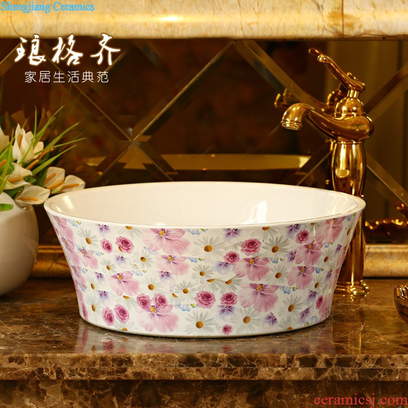 The package mail jingdezhen ceramic basin sinks the stage basin sink - carved lotus 1 of the basin that wash a face