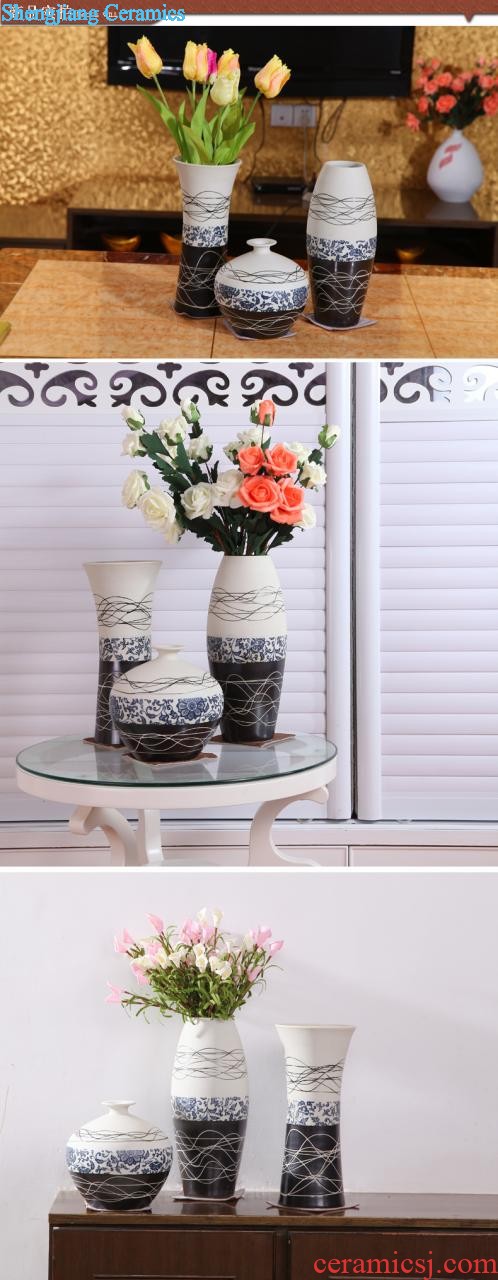 Retro ceramic vases, flower arrangement sitting room place contemporary and contracted large ground vase floral decoration villa garden