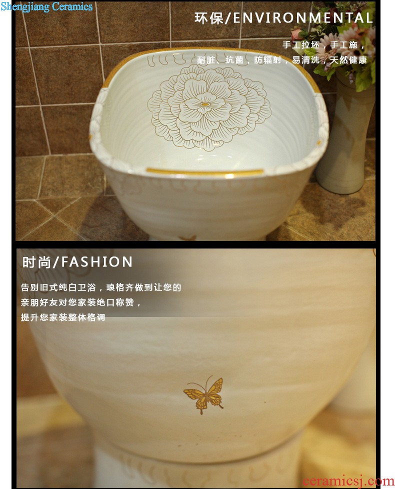 Post, qi stage basin ceramic lavabo archaize washbasin drum-shaped basin of Chinese style bathroom art antique reeds