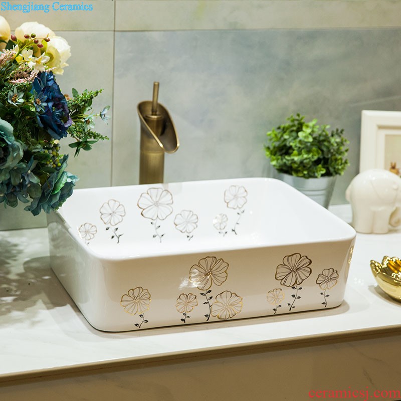 Ceramic basin stage basin sinks art circle european-style hand-painted toilet lavabo, the colour flower