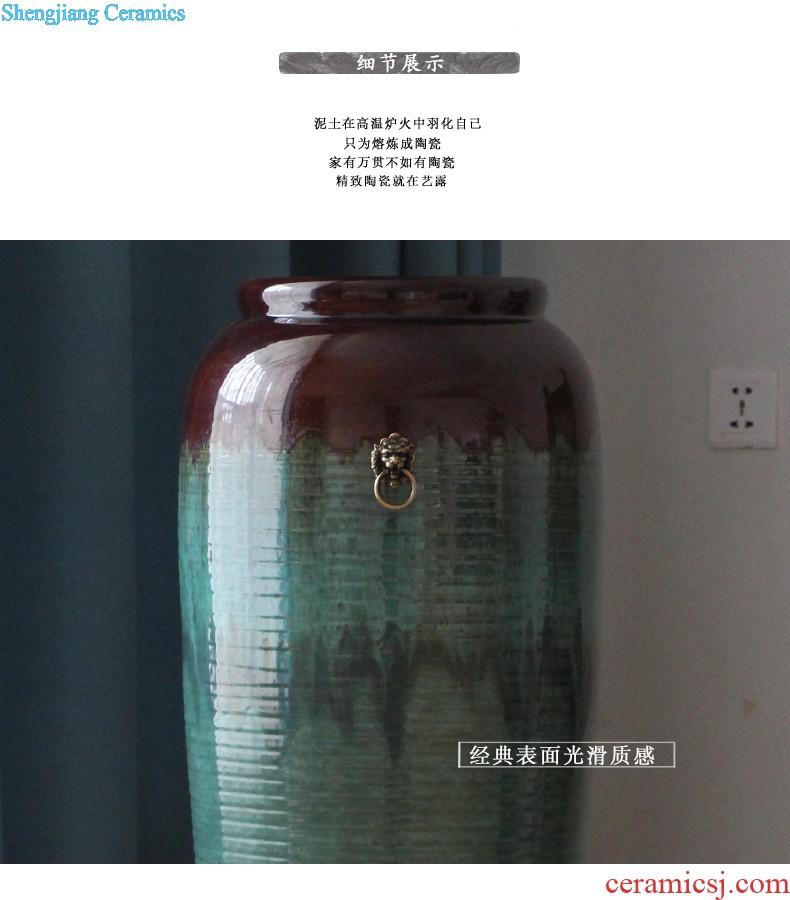 Jingdezhen ceramic contemporary sitting room ground vase Lucky bamboo vase porch decorate furnishing articles bedroom soft outfit